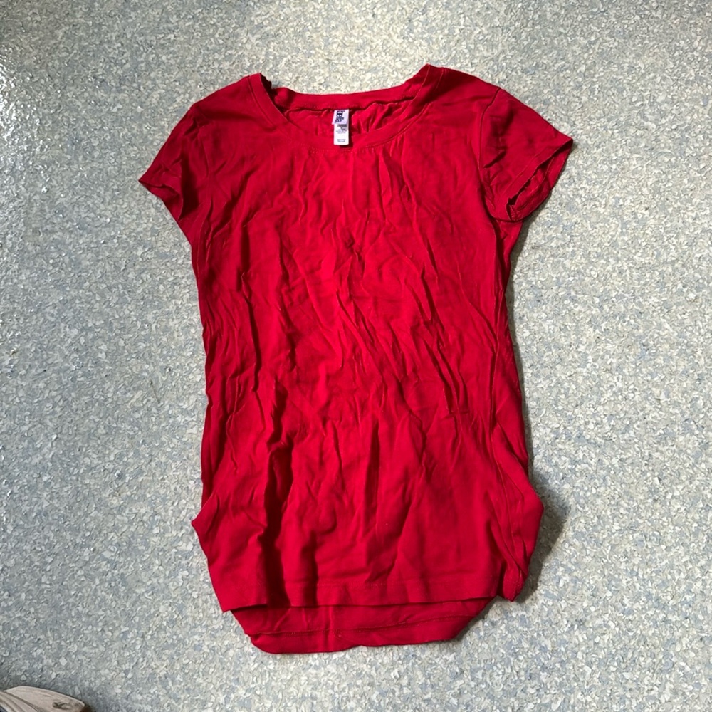 Bella red tshirt full length 100% cotton size XS
